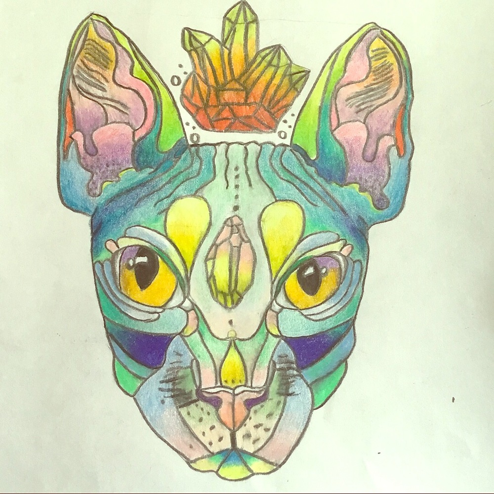 Art **trippy 😺drawing for your room,tattoo, etc.